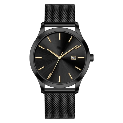 Oem Sunray Face Minimalist Luxury Brand Custom Logo Chronograph Men Quartz Watch