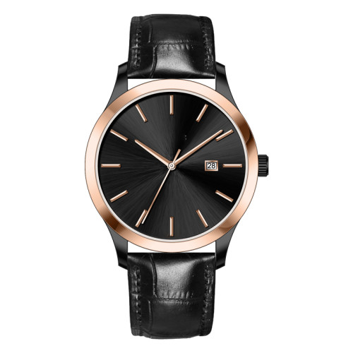 Cheap Unisex Minimalist Simple Watch High Quality Fashion Black Quartz Leather Wristwatch