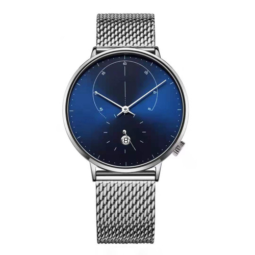 Customized Personalized Stainless Steel Genuine Leather Minimalist Wrist Watch With Your Logo
