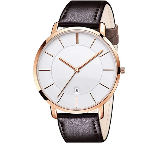 Classic Simple Arabic Numeral Watches Leather Quartz Simple Dial Mens Japan Movement Watch