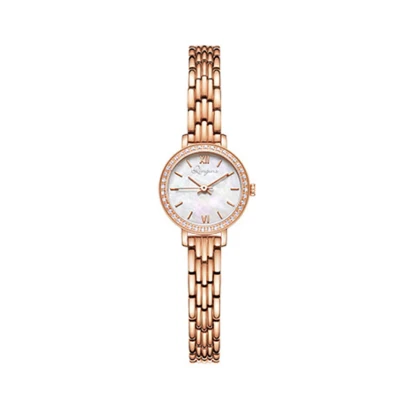 low moq small round slim seal shell pearl dial diamonds watch for women