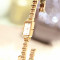 In stock women lady small square shape watch with chain band