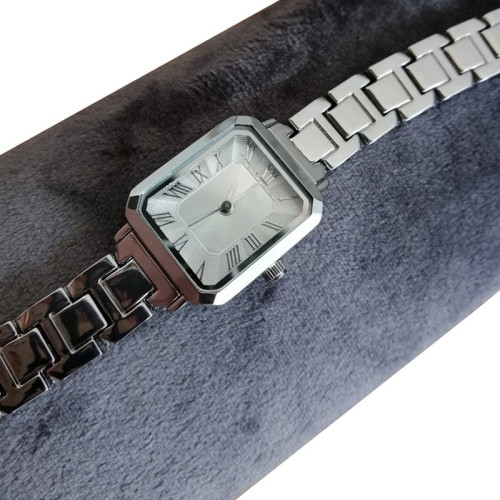 In stock women lady small square shape watch with chain band