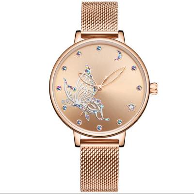 New design watch lady special dial stainless mesh mechanical women watch