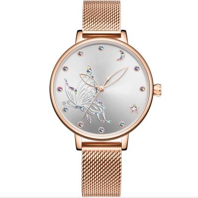 New design watch lady special dial stainless mesh mechanical women watch