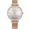 Wholesale Factory Rose Gold Case Simple Dial Leather Watch For Lady Women Thin Casual Strap Quartz Wristwatch