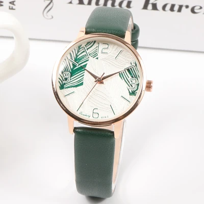 Customized Personalized Stainless Steel Genuine Leather Minimalist Wrist Watch With Your Logo