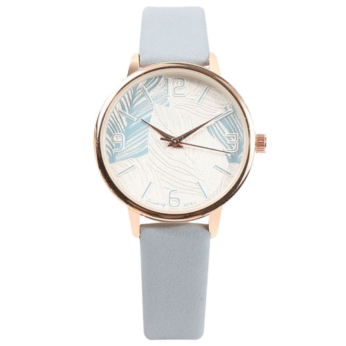 Customized Personalized Stainless Steel Genuine Leather Minimalist Wrist Watch With Your Logo