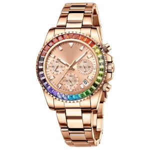 Luxury Crystal Women Dress Watch Fashion Rose Gold Quartz Watches Female Stainless Steel Ladies Wristwatches