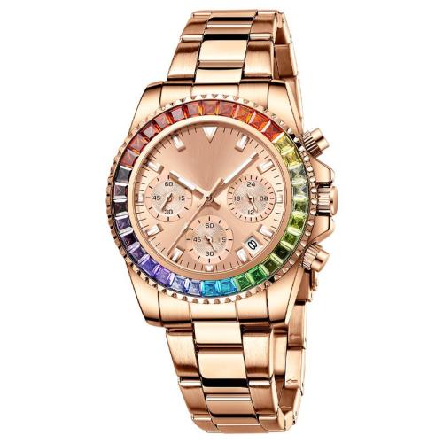 2021 Women Stainless Steel Gold Women Wrist Watch Private Label Luxury Watches