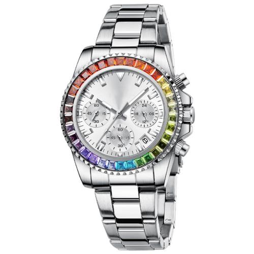 Luxury Brand Stainless Steel Female Rhinestone Quartz Watches Ladies Fahion Girl Wrist Watch Women