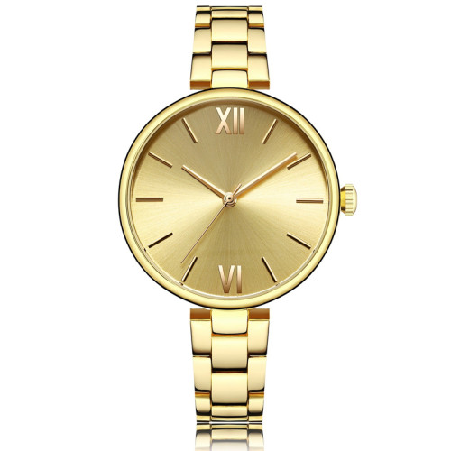 Luxury customized stainless steel quartz wrist watch waterproof business office lady watch