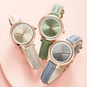 Deluxe Diamond Small Strap Stainless Steel Bottom Cover Alloy Dial Ladies Watch
