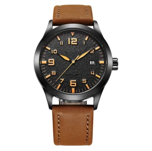 Strap Wristwatch Movt Quartz Watch Stainless Steel Buckle Leather strap for Men