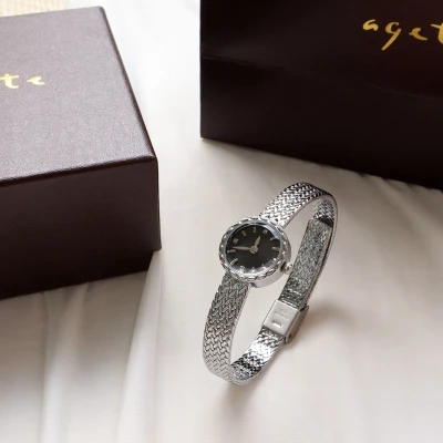 2023 Women Black Watch Hot Sale Leather Band Stainless Steel Analog Quartz Wristwatch Lady Female Casual Watches