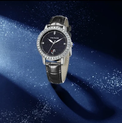 2023 Women Black Watch Hot Sale Leather Band Stainless Steel Analog Quartz Wristwatch Lady Female Casual Watches