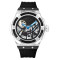 2024 New Design Automatic Mechanical Watch For Man Skeleton Luminous Hands Moon Phase Waterproof Rubber