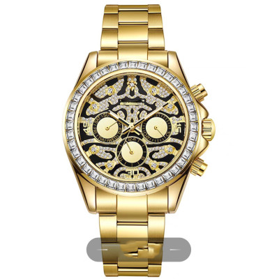 Luxury Men's Automatic Mechanical Watch Ring 41mm with 316 Stainless Steel and diamond setting Bezel