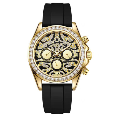 Luxury Men's Automatic Mechanical Watch Ring 41mm with 316 Stainless Steel and diamond setting Bezel