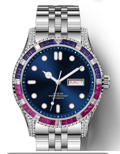 Automatic Watch Custom Logo Powered by Japan Seiko NH34 Movement ,Watch For Men GMT With Super BGW9