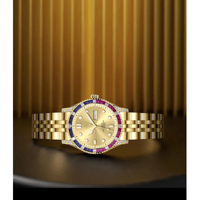 Clean Factory  Watches Stainless Steel Day Calendar Auto Date Automatic Mechanical Watch Movement