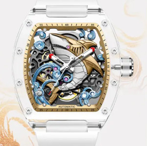 Luxury Classic Stainless Steel Wristwatch Mechanical Skeleton Watches Men Automatic Watch