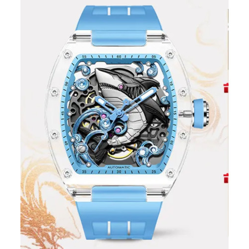 Luxury Classic Stainless Steel Wristwatch Mechanical Skeleton Watches Men Automatic Watch