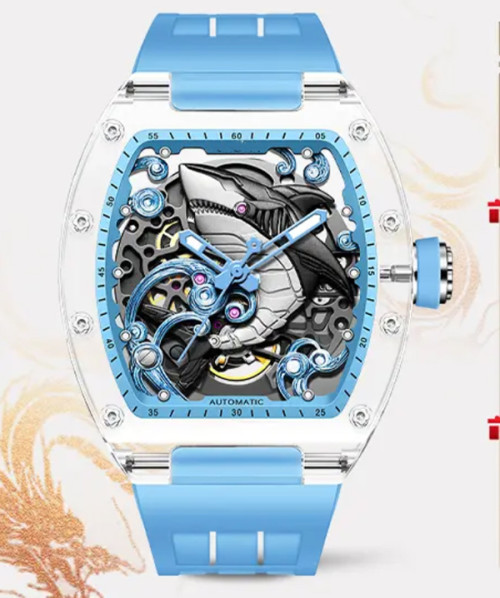 Luxury Classic Stainless Steel Wristwatch Mechanical Skeleton Watches Men Automatic Watch