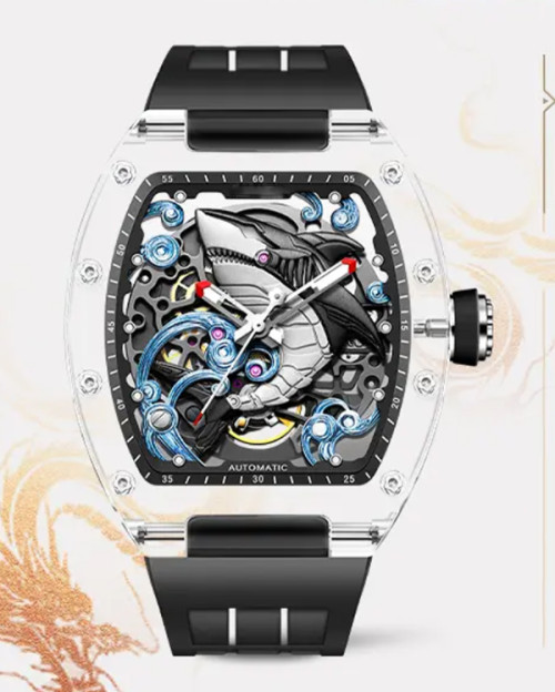 Luxury Classic Stainless Steel Wristwatch Mechanical Skeleton Watches Men Automatic Watch