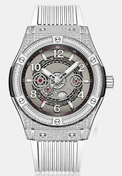 Luxury Wristwatch Automatic Mechanical Top Quality Skeleton Watch For Men Hip Hop Moissanite Diamond Inlaid Iced Out Watches