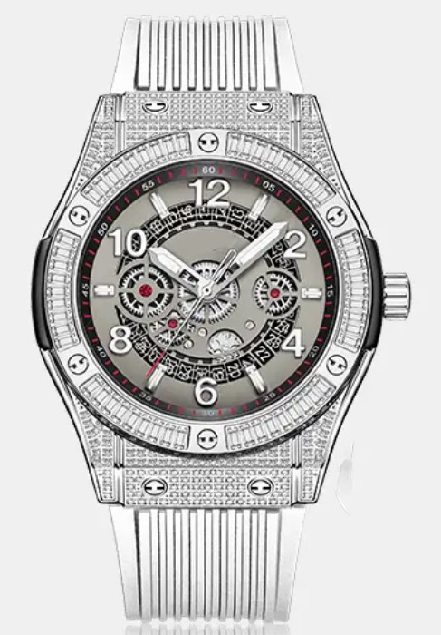 Luxury Wristwatch Automatic Mechanical Top Quality Skeleton Watch For Men Hip Hop Moissanite Diamond Inlaid Iced Out Watches