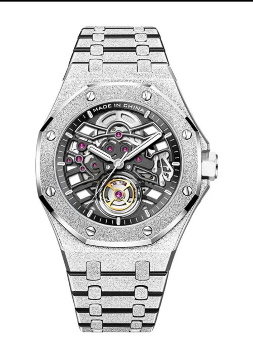 Designer Newest Stainless Steel Skeleton Dial  Men's Automatic Mechanical Watches