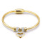 Wholesale Heart Shaped Stainless Steel Jewelry Women Light Luxury Design Zirconia Gold Plated Snake Bone Chain bracelet women
