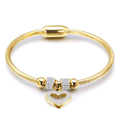 Luxury Designer Fashion Stainless Steel 18K Gold Plated Brand Jewelry Love Nail Bracelet bangle For Women And Men