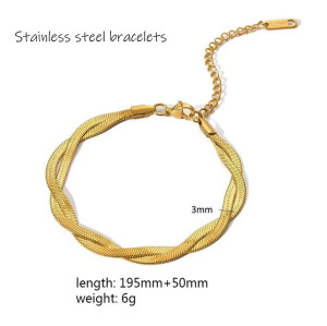 2024 women nice bracelet jewelry stainless steel 18k gold plated non tarnish bangle bracelet mixed designs in stock