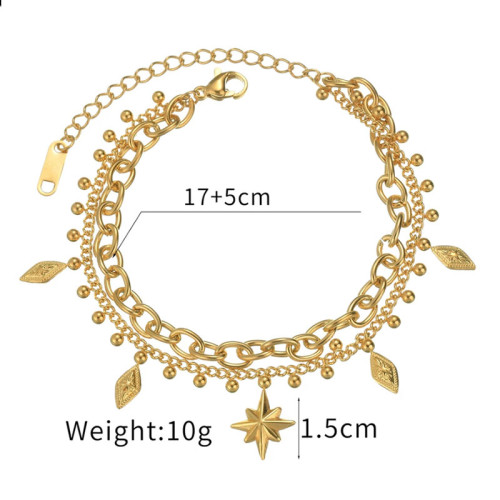 Fashion stainless steel jewelry electroplated 18K women's bracelet wholesale supplier