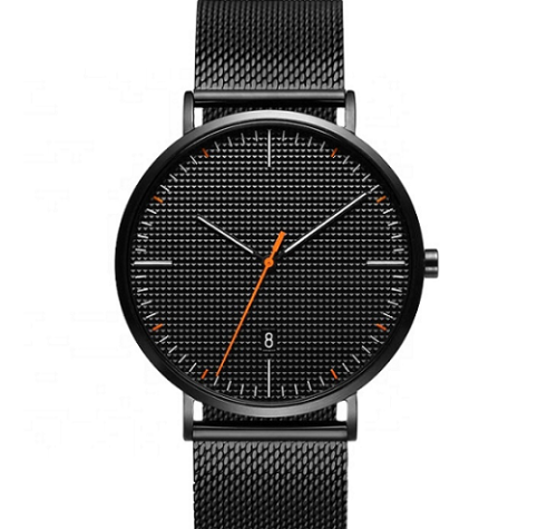 fashion quartz wristwatch high quality 304 stainless steel black cheap watches men wrist