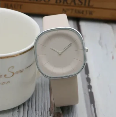 2023 Women Black Watch Hot Sale Leather Band Stainless Steel Analog Quartz Wristwatch Lady Female Casual Watches