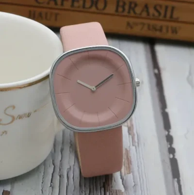 2023 Women Black Watch Hot Sale Leather Band Stainless Steel Analog Quartz Wristwatch Lady Female Casual Watches
