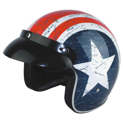 Captain America Open Face Motorcycle Helmet