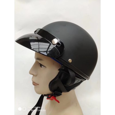 Half Face Motor Cycle Helmets Black Electronic Cooling Casque Franchise DOT CE Approved Motor Bike