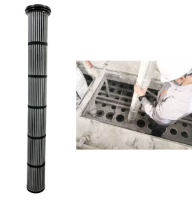 Pleated Rod Filter For De-dusting in Hot Rolling Mill and  Steel Mill, Sinter PE Cartridge Filter for Bag Filter Replacement