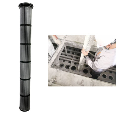 Pleated Rod Filter For De-dusting in Hot Rolling Mill and  Steel Mill, Sinter PE Cartridge Filter for Bag Filter Replacement