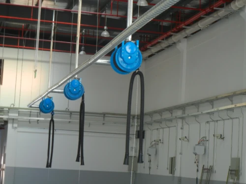 Spring Operated Hose Reels Exhaust System for Car Repairing Shop, Vehicle Exhaust Hose Reels