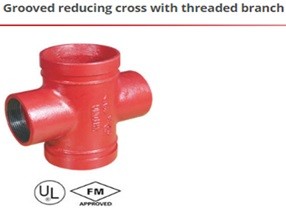 Grooved redycing cross with threaded branch