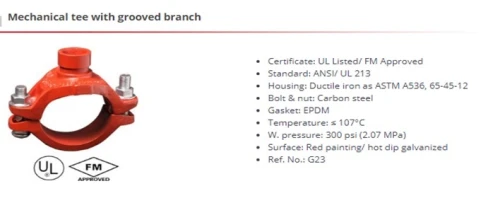 Mechanical tee with grooved branch