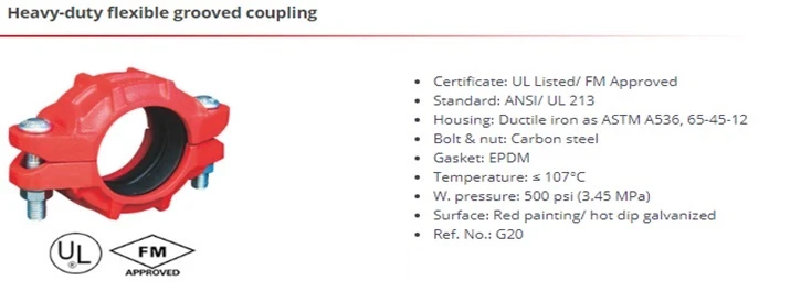 Heavy-duty flexible grooved coupling