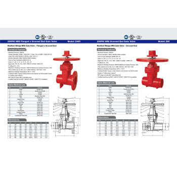200PSI  NRS Flanged  x Grooved End Gate Valve