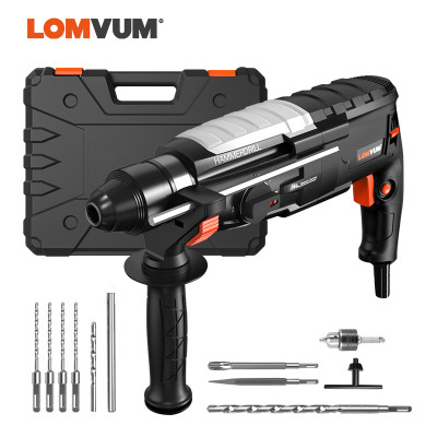 LOMVUM Electric Hammer Impact Drill Electric Pick Drill High Power Multifunctional Household Concrete Tools