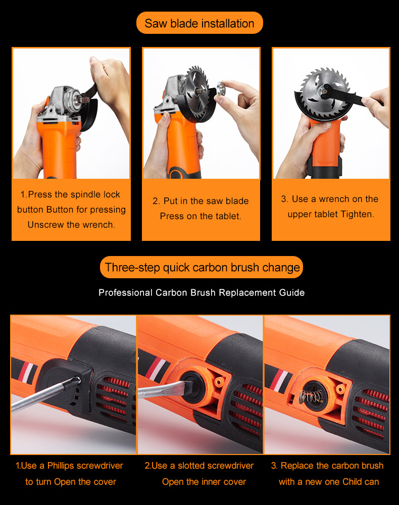 LOMVUM Multifunctional Professional Electric Angle Grinder